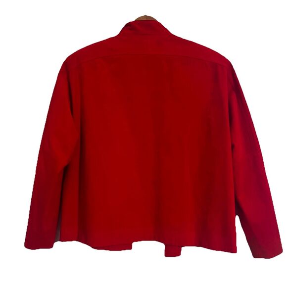 VTG Roth-Le Cover Red Cropped Blazer Ultra Suede Vegan Faux Size 16 US Made - Picture 4 of 10